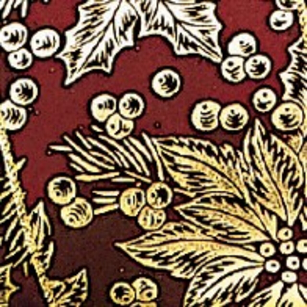 The Ribbon People Wine Red and Gold Poinsettia Wired Craft Ribbon 2" x 40 Yards